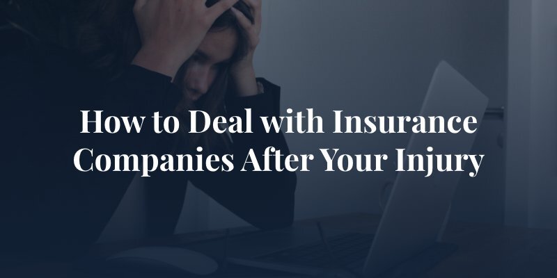 woman stress after talking with insurance company with caption: How to deal with insurance companies after your injury