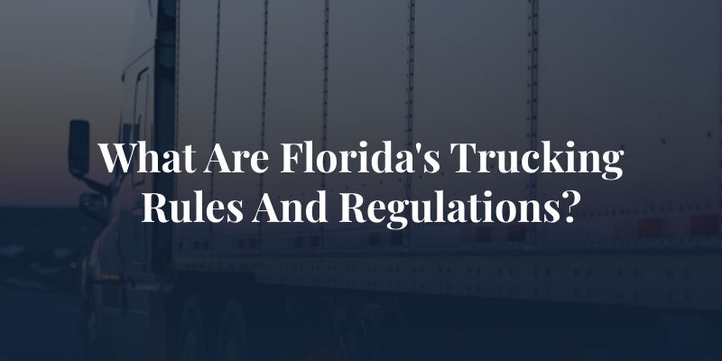 truck driving into pretty sunset with the caption "What are florida's trucking rules and regulations?"