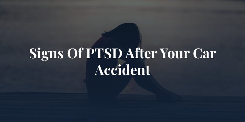 woman in front of ocean with her face in her hands with the caption: "signs of PTSD after your car accident"